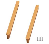 Gold Drawer Handles Modern, 2 Pack Furniture Handle Solid Aluminum Alloy | Anodized Surface, Kitchen Door Handles Hole Centers: 96-1160mm Cupboard Handle Cabinet Pulls Wardrobe Pulls 224mm/8.8in