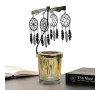 Gold Dreamcatcher Candle Holder, Rotating Metal Candlestick,Romantic Scented Candle Revolving Candle Holder Revolving Horse Lantern For Wedding Decoration Home Decor