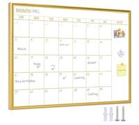 Gold Dry Erase Calendar Whiteboard for wall-18 x24’’,Portable Aluminum Frame,Magnetic Calendar White Board,Wall Planner Dry Erase Board for Office, Kitchen, School, Home-GG-4560