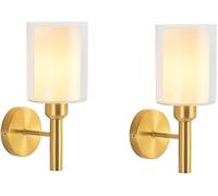 Gold E27 Glass Retro Farmhouse Light Wall Mounted Suitable Compatible with Corridor, Bedroom, Studyroom Decorative Lamps/2Pack