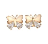 Gold Earring Set Unique, Summer Earrings Studs Butterfly with Teardrop Cubic Zirconia