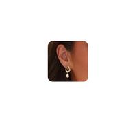 Gold Earrings for Women,Chunky Gold Statement Earrings Dainty 14K Gold Plated Earrings Big Gold Chunky Vintage Earrings Hypoallergenic Gold Stus Earrings for Women Trendy Gold Jewelry, Brass, No