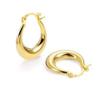 Gold Earrings for Women, Chunky Hoop Earrings Hypoallergenic Waterdrop Earring Chunky Hoop Hollow Small thick Hoops Earring Jewelry Gift for Women Girls