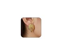 Gold Earrings for Women dainty Gold Statement Stud Earrings Trendy Golden Knot Drop Dangle Earring Lightweight Fashion Golden Jewelry for Women Prom Earring, L, Metal, No Gemstone