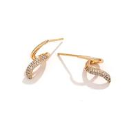 Gold Earrings for Women, Geometric Square Statement Stud Earrings with Cubic Zirconia, Fashion Gold Jewelry Earrings for Women, Elegant Gift for Party Wedding (XP-GOLD-05)