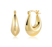 Gold Earrings for Women, Large Chunky Hoop Hypoallergenic Smooth Polished Thick Drop Hoop Earrings Large Chunky Earring Thick Earring Hoops Women Girls