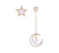 Gold Earrings for Women Trendy - Witchy Elegant Silver and Gold Dangle Earrings Inspired by Celestial Sun, Moon, and Star Mardi Gras Witch, Unisex, Zinc, No Gemstone