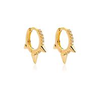 Gold Earrings Hoops for Women, Ear Earrings for Women 925 Sterling Silver with Cone Cubic Zirconia for Valentine's Day Gift
