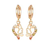 Gold Earrings Set for Women Trendy, Dangle Earrings Thin with Round Shape Multicolor Cubic Zirconia