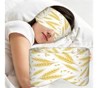 Gold Ears of Wheat and Grains, Sleep Mask for Home Travel, Full Eye Covers Light Blocking Eye Mask Sleep Eye and Ear Muffs