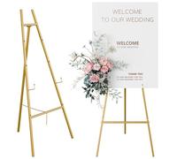 Gold Easel Stand for Sign, Heavy Duty Easel, 4-Tier AdjustableArt Easel for Painting, Wedding Sign 1pc