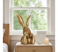 Gold Easter Bunny Statue, Spring Rabbits Figurine, Resin Bunny Table Centerpiece Decor, Elegant Easter Sculpture, Easter Collectible Gift (Gold)