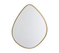 Gold Effect Curved Wall-Mounted Framed Mirror, (H)50.5Cm