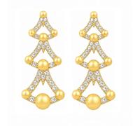 Gold Egyptian Mummy Queen Earrings, Rhinestone Statement Dangle Earrings for Women, Ancient Egypt Inspired Costume Jewelry for Halloween Cosplay Party Accessories