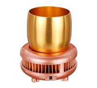 (Gold) Electric Cup Cooler Box Cooling Beverage Aluminum Cup Drink Holder for Home Office