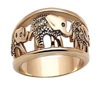 Gold Elephant Ring for Women Elephant Ring Classic Charm Rings Finger Ring Fashion Hollow Ring Gift for Teen Girls Size 6 10 Wave Ring Size 10 (Gold, 9)