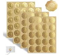 Gold Embossed Envelope Seal Stickers,Seal Stamp Stickers, Self-Adhesive Envelope Sticker for Wedding Party Invitations, Greeting Cards, DIY Decoration (Heart Pattern)