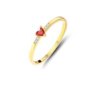 Gold Engagement Rings, Rings for Me Heart Shape Ruby with Moissanite 9K Yellow Gold Size R 1/2