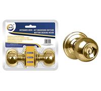 Gold Entrance Door Lock with Keys with Button and Handle Very Heavy Duty KNOB Made from Stainless Steel