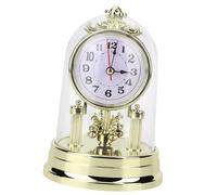 Gold European Retro Table Clock, Antique Clock Carriage Resin Mantel Clock for Living Room or Bedroom, Silent Desk Clock Home Decor Ornament, Lightweight Clock with Stand, (Gold)