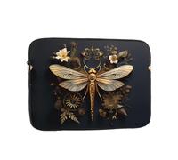Gold Exquisite Dragonfly 13 inch Print Laptop Case, Business/Office Commuter Laptop Case