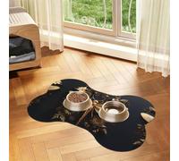 Gold Exquisite Dragonfly Bone Shaped Absorbent Dog Feeding Mat