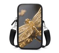 Gold Exquisite Dragonfly Cell Phone Bag with Detachable Strap, Aesthetic Mini Sling Bag Small Crossbody Bag for Phone