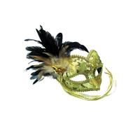 Gold Eyemask Braided Eyemask With Feathers Masquerade Ball Fancy Dress