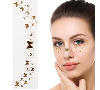 Gold Face Tattoo | Face Makeup Patches Fashionable Temporary Face Stickers - Sweatproof Makeup Stickers Face Glitter Stickers for Women Girls