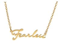 Gold Fearless Word Album Singer Albums Art Hoe Harajuku Gift Bundle Charm Chain Costume Y2K Aesthetic Girls Womens Ladies Fashion Costume Choker Outfits Accessories Gifts Jewellery Necklace