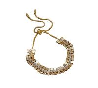 Gold Filled Bracelet Golden Flash Tape Drill Sequins Bracelet Can Be Adjusted Bracelet Woman Simple Senior Sense Bracelet Jewelry Gift Bracelets For Teen Girls (Gold, One Size)