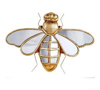 Gold Finished Resin Wasp Wall Hanging Mirror for Nature Themed Interior Art and Sophisticated Room Styling