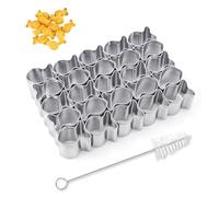 Gold Fish Cracker Cutter, 25 Cavity Stainless Steel Goldfish Cookie Cutter Mini Fish Shaped Molds with Cleaning Brush for Non-Stick Dough Biscuit DIY Baking