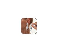 Gold Fish Stud Earrings for Women Big Tropical Fish Beach Dangling Jewelry Gifts Vacation Accessories, Metal, No Gemstone