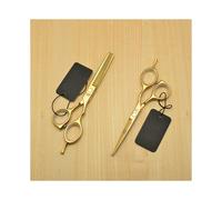 (gold flat and tooth)Professional Hairdressing Scissors 6.0 inch Japan 440C Original Barber Scissors