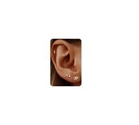 Gold Flat Back Stud Earrings for Women - Small Hypoallergenic 925 Sterling Silver Post Cartilage Earring 14K Gold Plated Tiny Cubic Zirconia Studs Earrings Helix Piercing Jewelry