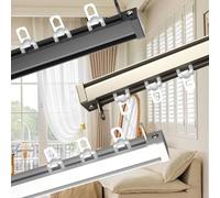 Gold Flexible Curtain Rail Track with Mute Rollers for Room Divider Shower Curtains L Shape & U Shape Bay RV Use - 480cm Aluminum Ceiling Curtain Rod