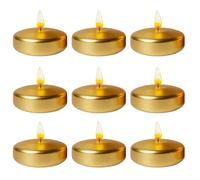 Gold Floating Candles 12 Pack - Candle Set - 7cm w X 3cm h - Long Burning Time - Burning Time 8-10 Hours