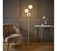 Gold Floor Lamp Confetti Glass Shades Living Room Standard Light 3 Way LED Bulb