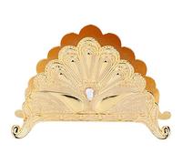 Gold Floral Napkin Stand & Tissue Holder | Sturdy Zinc Alloy | Freestanding Kitchen Roll & Serviette Organiser for Countertop, Dining Table | Elegant Storage Rack