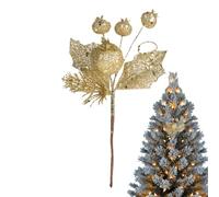 Gold Floral Picks - Artificial Gold Christmas Bouquet | Fake Pine Branches Christmas Branches for Flower Branches, Festival Party Decorations for Indoor and Outdoor Wedding Party
