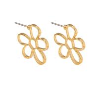Gold Flower Earring for Women Hollowed out Flower Stud Earring Minimalism Big Flower Dangle Drop Earring for Women, Zinc, No Gemstone