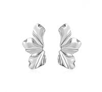 Gold Flower Earrings Bohemian Irregular Daisy Flowers Ginkgo Leaf Large Geometric Statement Stud Earrings Exaggerated Floral Metal Sectored Earrings for Women Boho Style Birthday Fashion Jewelry Gifts