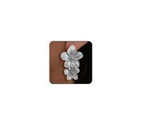 Gold Flower Earrings Floral Earrings Statement Earrings Large Double Gold Floral Earrings for Women Boho Earrings Flower Jewelry Gold Flower Stud Earrings Lightweight Earrings (silver 2)