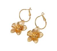 Gold Flower Earrings for Women Fashion Floral Hoop Dangle Earrings Vintage Statement Chunky Floral Stud Earring Wedding Party Jewelry for Women, unified, Metal, No Gemstone