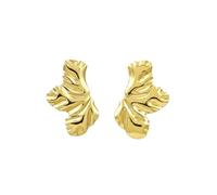 Gold Flower Earrings for Women Statement Chunky Leaf Dangle Earrings Jewelry Gift for Her, Brass, No Gemstone