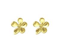 Gold Flower Earrings for Women Statement Chunky Leaf Dangle Earrings Jewelry Gift for Her, Brass, No Gemstone