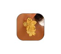 Gold Flower Pearl Earrings for Women Large Flower Pearl Earrings Dangle Wedding Party Jewelry (two flower)
