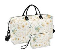 Gold Flowers Musical Notes Gold Decorative Carry On Tote Bag Sports Tote Gym Bag with Adjustable Strap for Gym Waterproof bolsos para