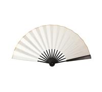 Gold Foil Boots on The Ground Fan - Large Folding Clacking Fan for Line Dancing & Party - Big Sound Snap Fan for Rave, Dance, Performance (White)